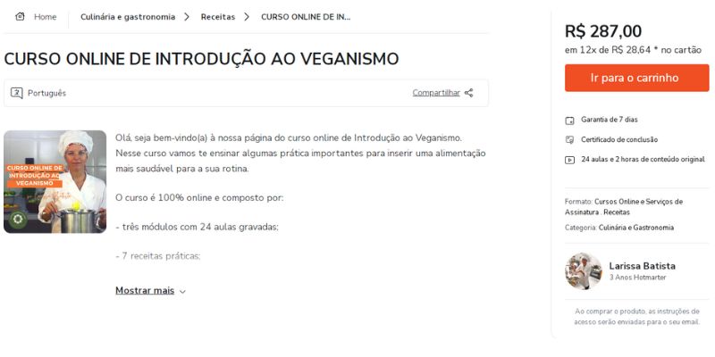 1. Curso Online de Introdução ao Veganismo, Larissa Batista